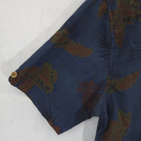 Cotton On Shirt Mens Small Navy Blue Hawaiian Tropical Short Sleeve Button Down - Picture 7 of 12